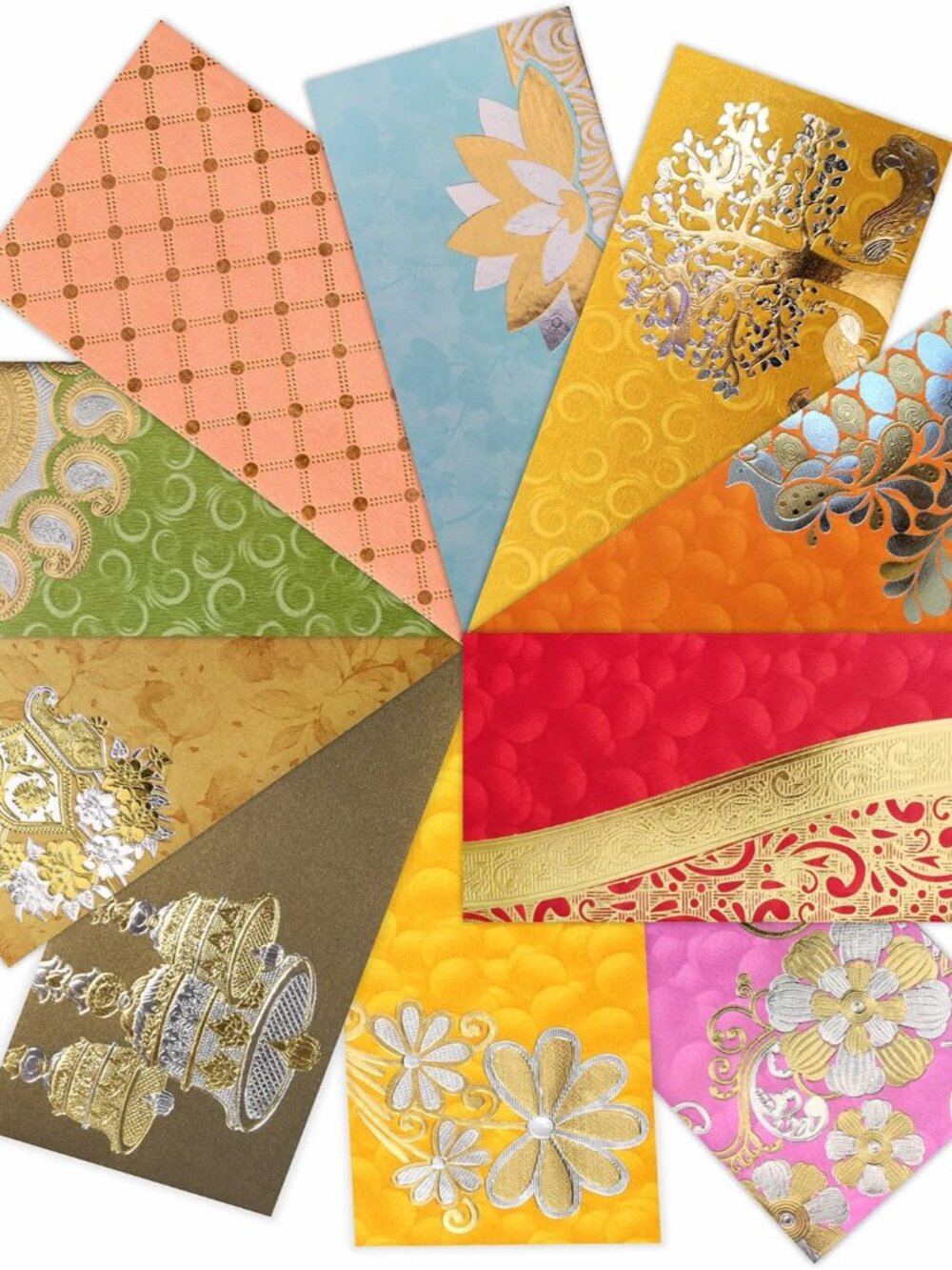 Shagun Gift Envelope Pack of 10 Assorted Color Designs